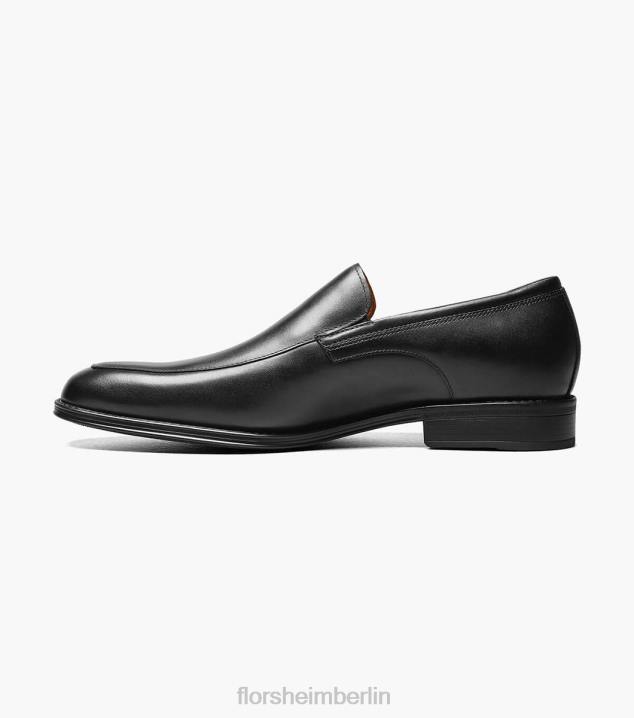 D280258 Schwarz Schuhwerk Männer Florsheim Amelio Moc-Toe-Slipper im venezianischen Stil