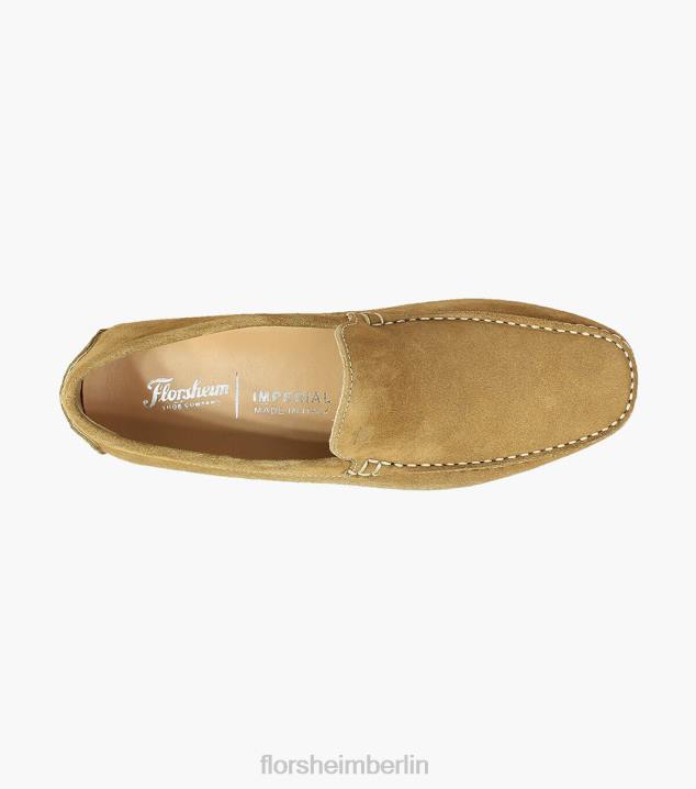 D280265 bräunen Schuhwerk Männer Florsheim Navono Moc-Toe-Slipper im venezianischen Stil