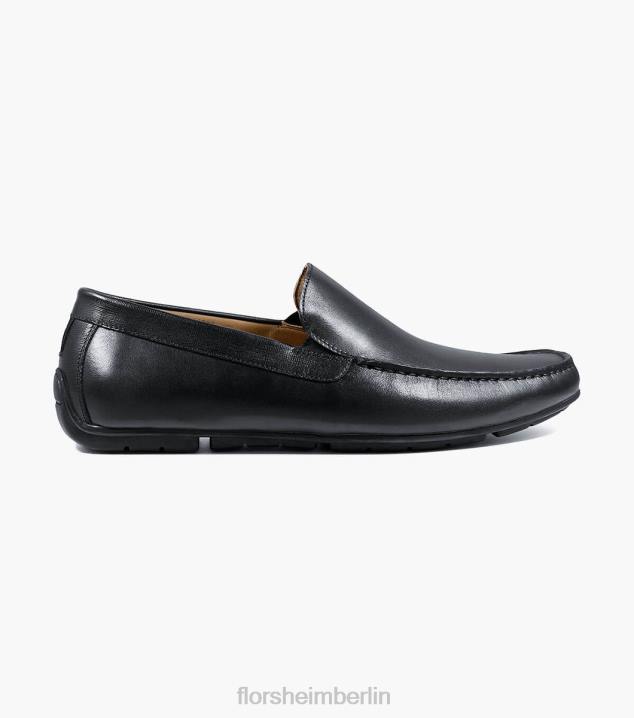 D280281 Schwarz Schuhwerk Männer Florsheim Dubino Moc-Toe-Slipper im venezianischen Stil