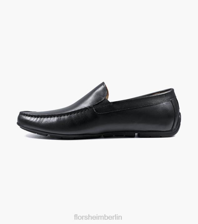 D280281 Schwarz Schuhwerk Männer Florsheim Dubino Moc-Toe-Slipper im venezianischen Stil