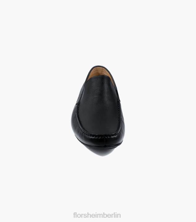 D280281 Schwarz Schuhwerk Männer Florsheim Dubino Moc-Toe-Slipper im venezianischen Stil