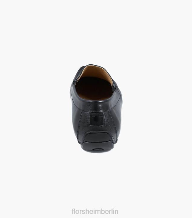 D280281 Schwarz Schuhwerk Männer Florsheim Dubino Moc-Toe-Slipper im venezianischen Stil