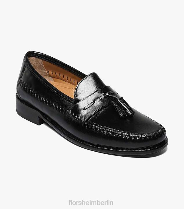 D280283 Schwarz Schuhwerk Männer Florsheim Pazzano Moc-Toe-Slipper mit Quaste