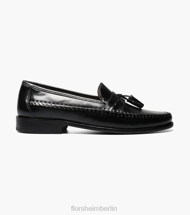 D280283 Schwarz Schuhwerk Männer Florsheim Pazzano Moc-Toe-Slipper mit Quaste