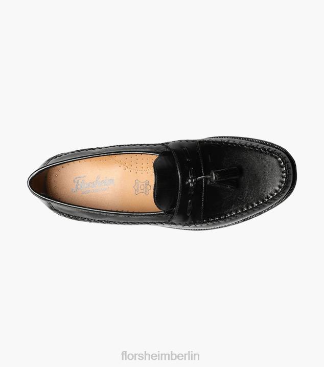 D280283 Schwarz Schuhwerk Männer Florsheim Pazzano Moc-Toe-Slipper mit Quaste