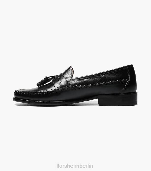 D280283 Schwarz Schuhwerk Männer Florsheim Pazzano Moc-Toe-Slipper mit Quaste