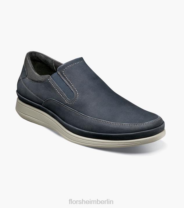 D280327 marineblaues Nubuk Schuhwerk Männer Florsheim Motion Moc-Toe zum Hineinschlüpfen