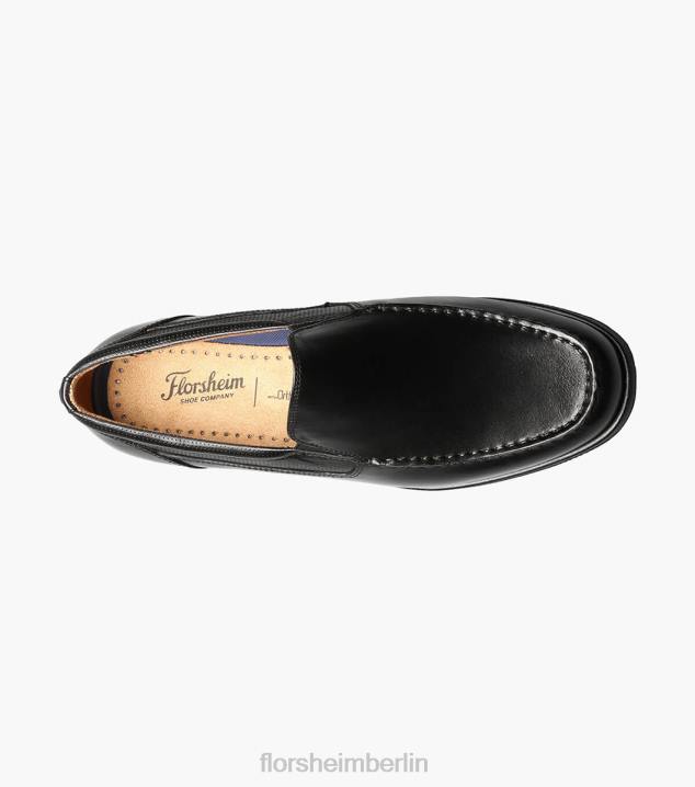 D280352 Schwarz Schuhwerk Männer Florsheim Atlantic Moc Toe Venetian Slip On