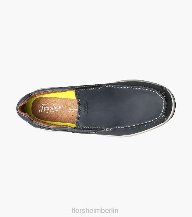 D280357 Indigo Schuhwerk Männer Florsheim Great Lakes Moc-Toe zum Hineinschlüpfen