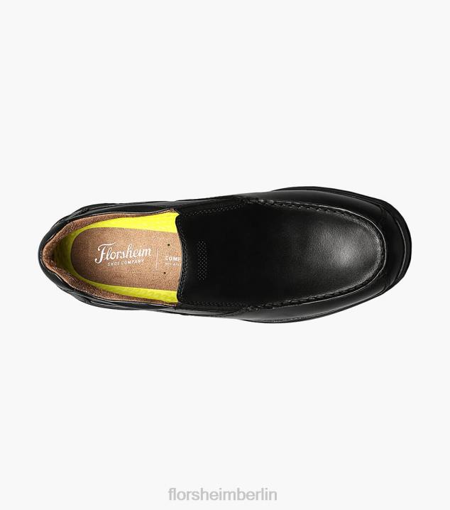 D280360 Schwarz Schuhwerk Männer Florsheim Great Lakes Moc-Toe zum Hineinschlüpfen