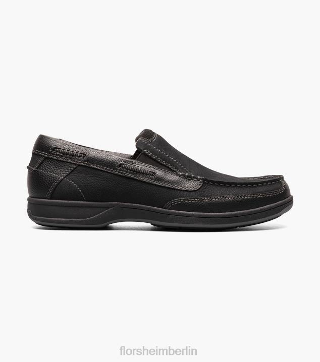 D280364 Schwarz Schuhwerk Männer Florsheim Moc-Toe-Slipper am Seeufer