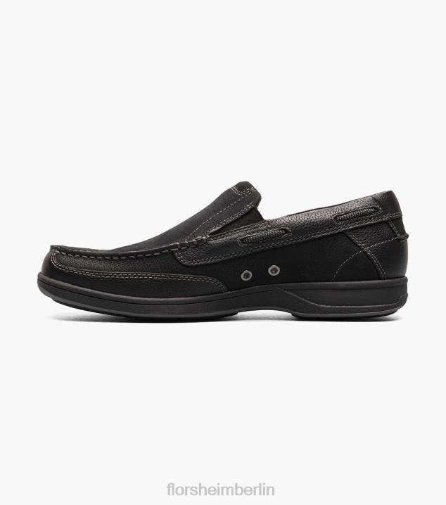 D280364 Schwarz Schuhwerk Männer Florsheim Moc-Toe-Slipper am Seeufer
