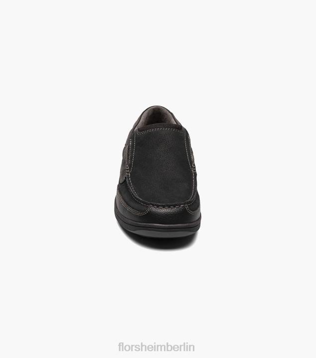 D280364 Schwarz Schuhwerk Männer Florsheim Moc-Toe-Slipper am Seeufer