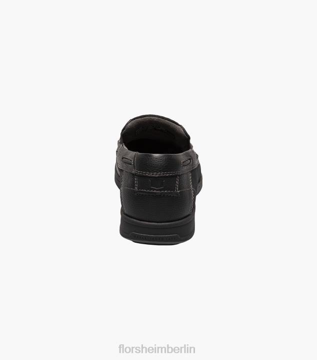 D280364 Schwarz Schuhwerk Männer Florsheim Moc-Toe-Slipper am Seeufer