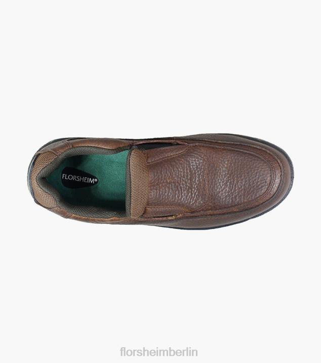 D280421 braun Schuhwerk Männer Florsheim Lucky Work Composite Toe Moc Toe Slip-on