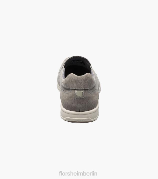 D2808 grau Schuhwerk Männer Florsheim Moc-Toe-Slipper aus Canvas am Seeufer
