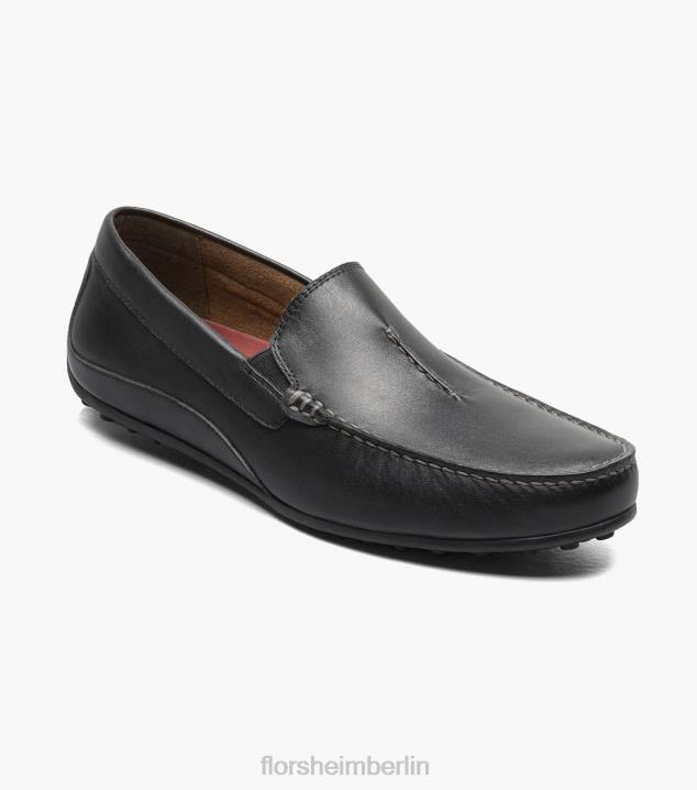 D280105 Schwarz Schuhwerk Männer Florsheim Throttle Moc-Toe-Loafer im venezianischen Stil