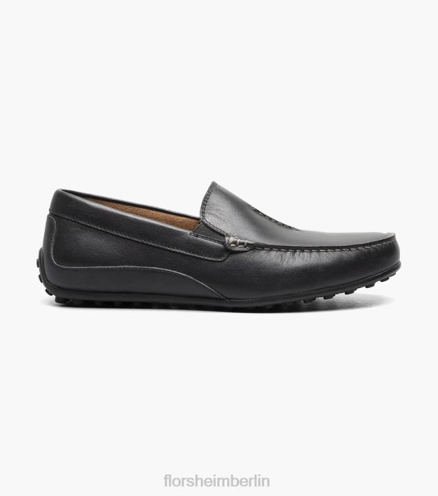 D280105 Schwarz Schuhwerk Männer Florsheim Throttle Moc-Toe-Loafer im venezianischen Stil