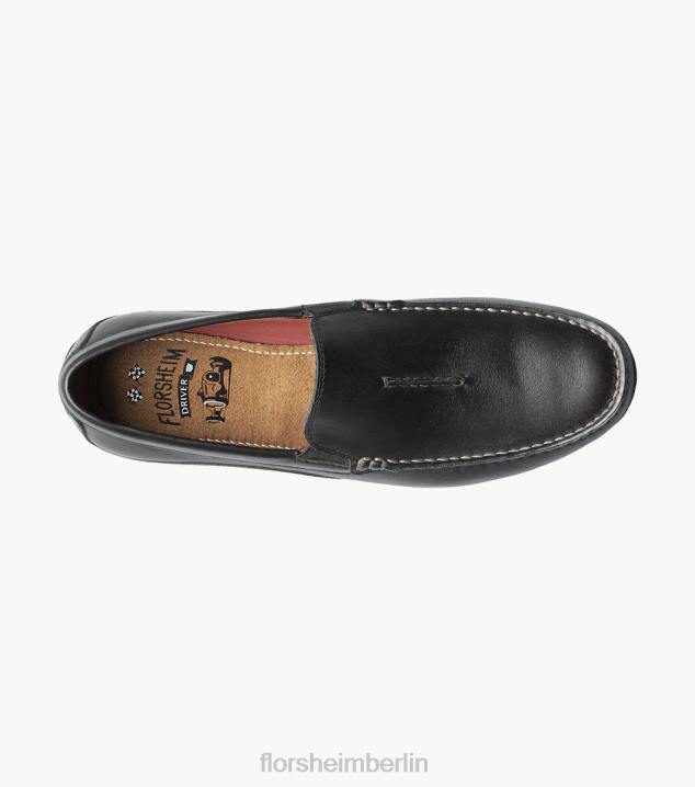 D280105 Schwarz Schuhwerk Männer Florsheim Throttle Moc-Toe-Loafer im venezianischen Stil