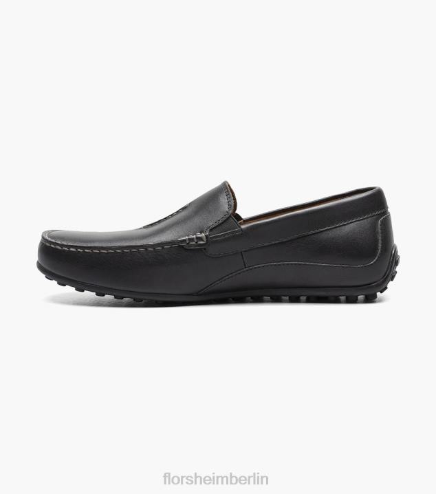 D280105 Schwarz Schuhwerk Männer Florsheim Throttle Moc-Toe-Loafer im venezianischen Stil