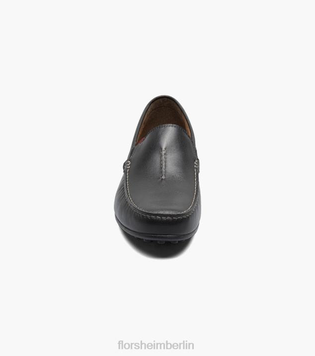 D280105 Schwarz Schuhwerk Männer Florsheim Throttle Moc-Toe-Loafer im venezianischen Stil