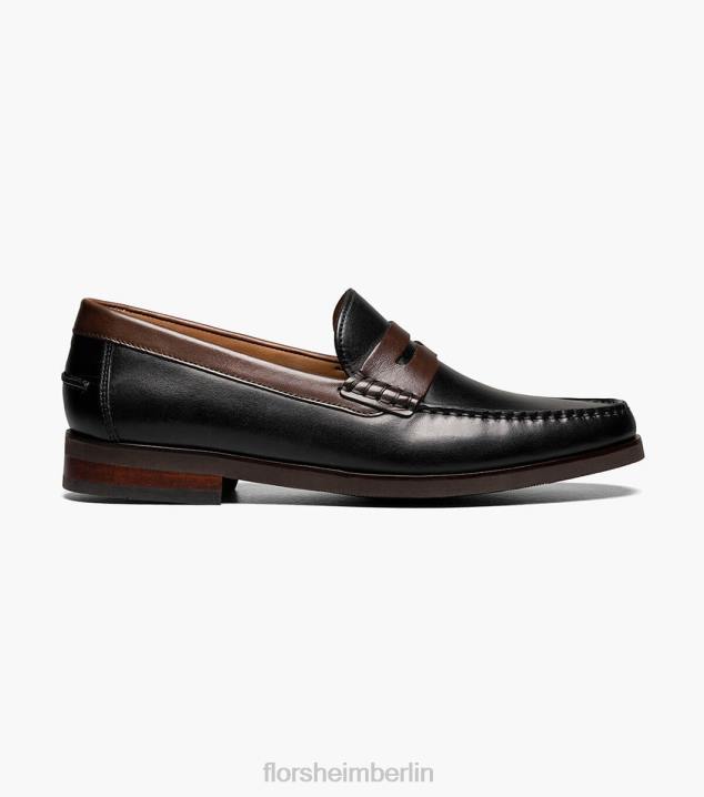 D280179 schwarz und braun Schuhwerk Männer Florsheim Berkley Flex Moc Toe Penny Loafer