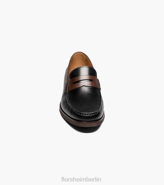D280179 schwarz und braun Schuhwerk Männer Florsheim Berkley Flex Moc Toe Penny Loafer