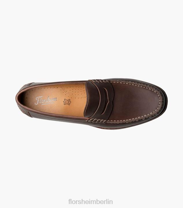 D280180 braunes Ch Schuhwerk Männer Florsheim Berkley Flex Moc Toe Penny Loafer