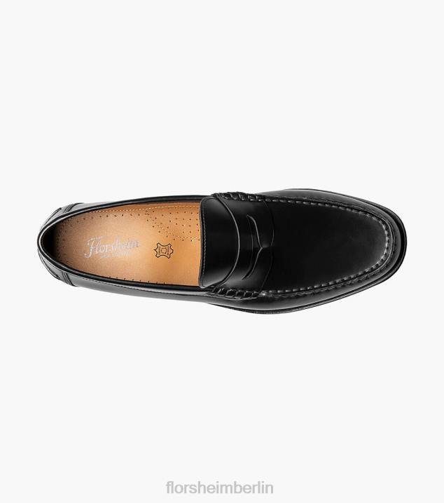 D280181 schwarz glatt Schuhwerk Männer Florsheim Berkley Flex Moc Toe Penny Loafer