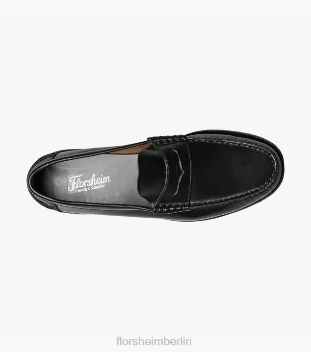 D280182 Schwarz Schuhwerk Männer Florsheim Berkley Moc-Toe-Penny-Loafer