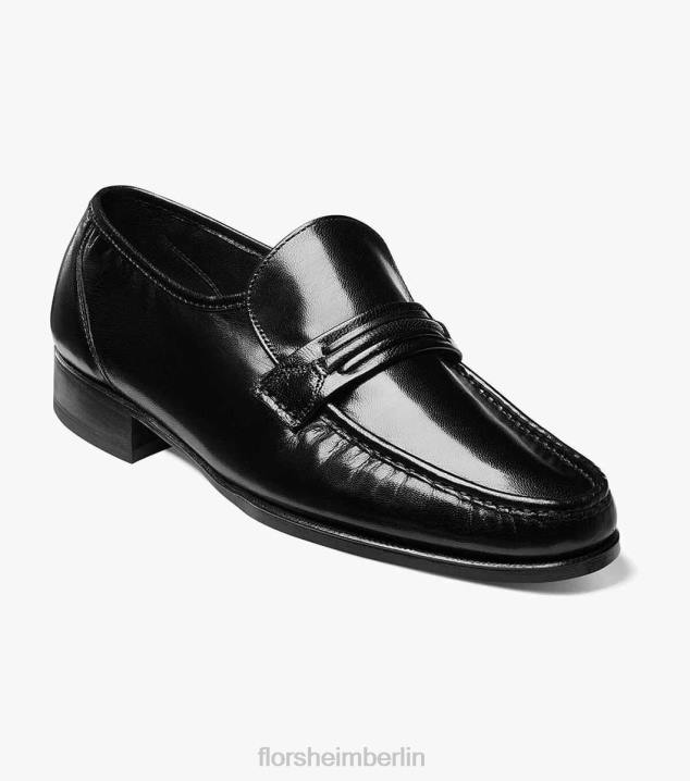 D280189 Schwarz Schuhwerk Männer Florsheim Como Moc-Zehenriemen-Loafer