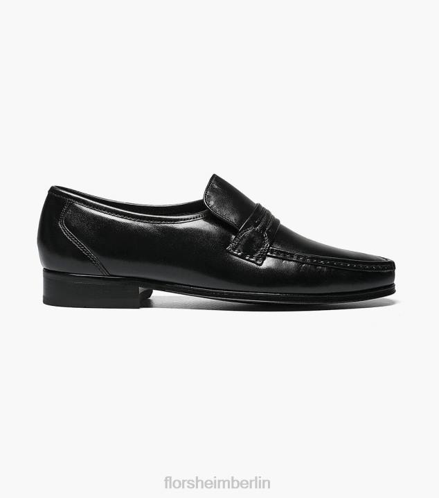 D280189 Schwarz Schuhwerk Männer Florsheim Como Moc-Zehenriemen-Loafer