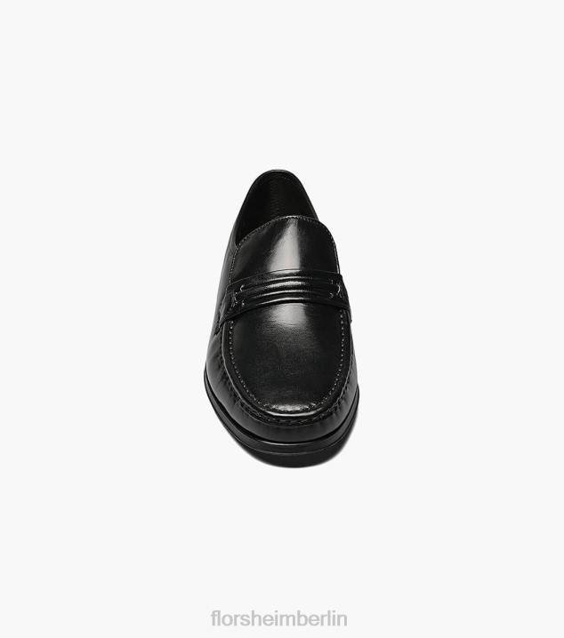 D280189 Schwarz Schuhwerk Männer Florsheim Como Moc-Zehenriemen-Loafer