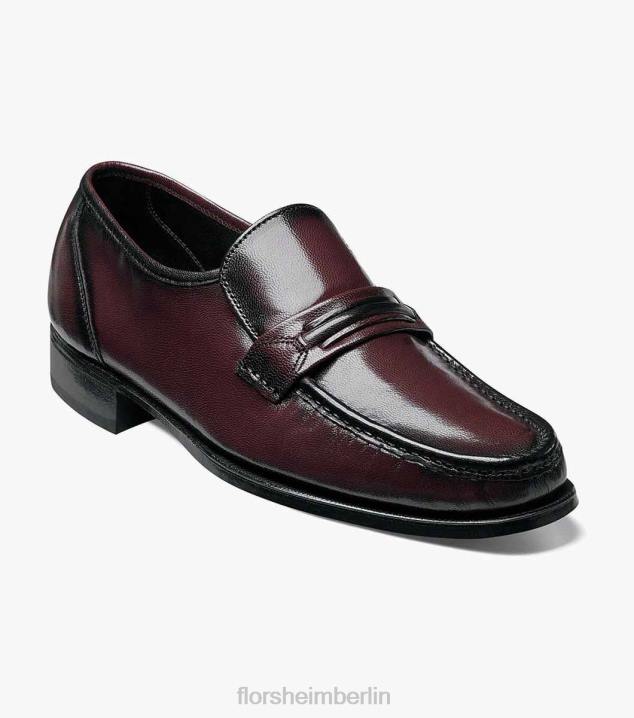 D280190 Schwarzkirsche Schuhwerk Männer Florsheim Como Moc-Zehenriemen-Loafer