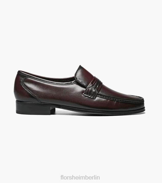 D280190 Schwarzkirsche Schuhwerk Männer Florsheim Como Moc-Zehenriemen-Loafer