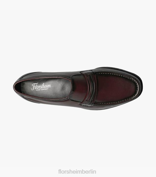 D280190 Schwarzkirsche Schuhwerk Männer Florsheim Como Moc-Zehenriemen-Loafer