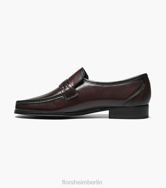 D280190 Schwarzkirsche Schuhwerk Männer Florsheim Como Moc-Zehenriemen-Loafer