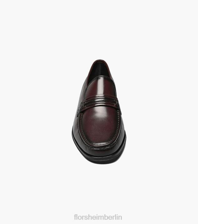 D280190 Schwarzkirsche Schuhwerk Männer Florsheim Como Moc-Zehenriemen-Loafer