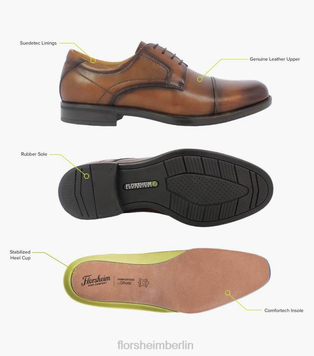 D280201 Cognac Schuhwerk Männer Florsheim Midtown Moc-Toe-Pennyloafer