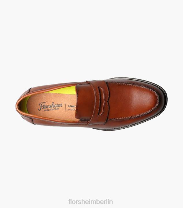D280201 Cognac Schuhwerk Männer Florsheim Midtown Moc-Toe-Pennyloafer