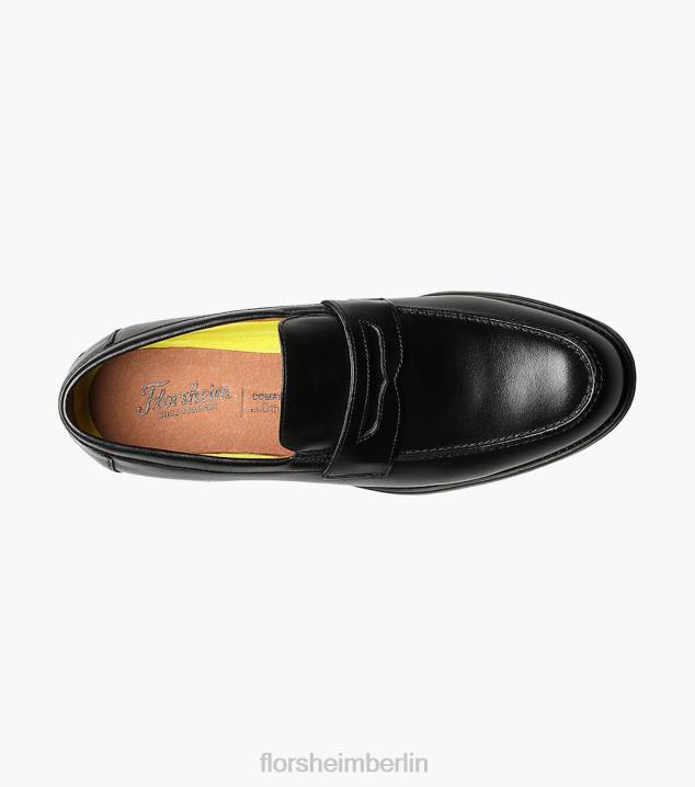 D280202 Schwarz Schuhwerk Männer Florsheim Midtown Moc-Toe-Pennyloafer