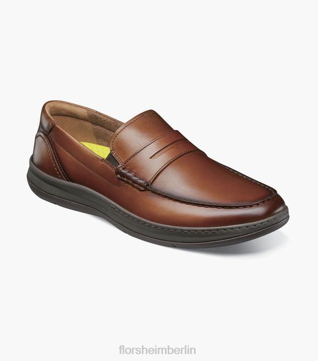 D280241 Cognac Schuhwerk Männer Florsheim zentraler Moc-Toe-Pennyloafer