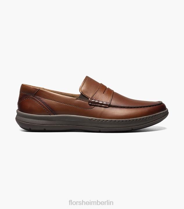 D280241 Cognac Schuhwerk Männer Florsheim zentraler Moc-Toe-Pennyloafer