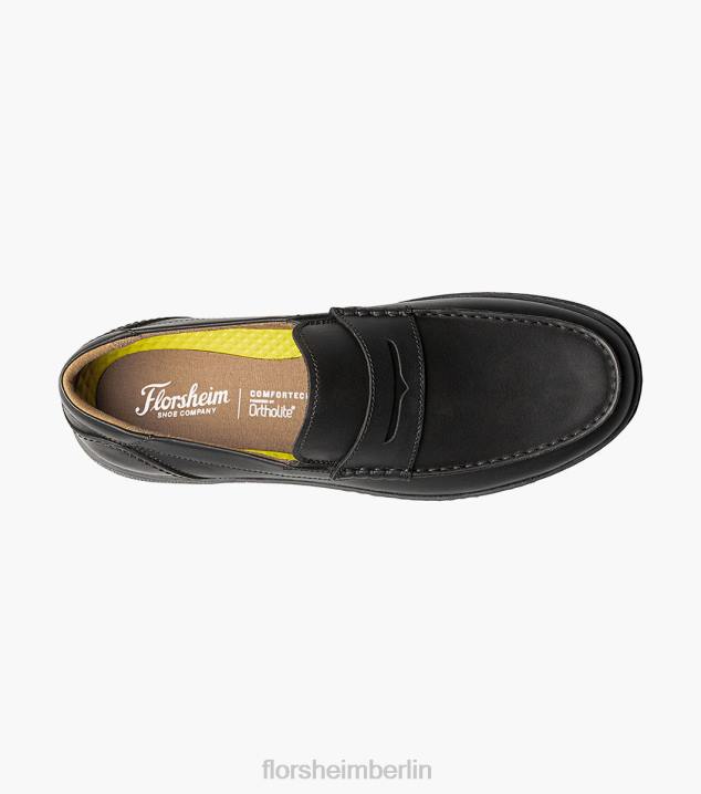 D280242 Schwarz Schuhwerk Männer Florsheim zentraler Moc-Toe-Pennyloafer