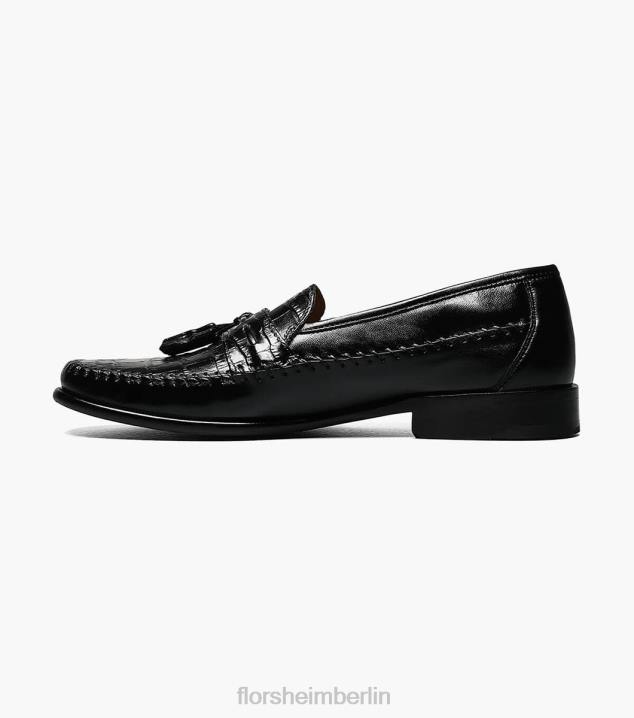 D280254 Schwarz Schuhwerk Männer Florsheim Pisa Mokassin mit Mokassin und Quaste