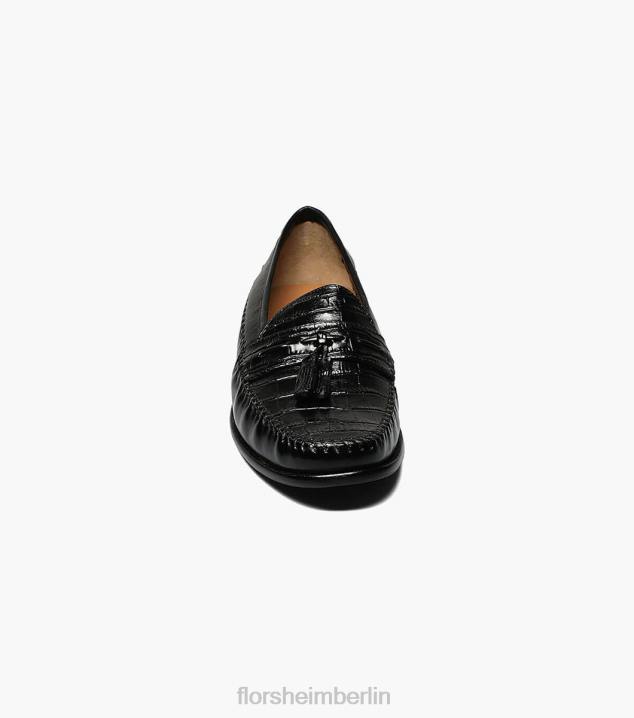 D280254 Schwarz Schuhwerk Männer Florsheim Pisa Mokassin mit Mokassin und Quaste