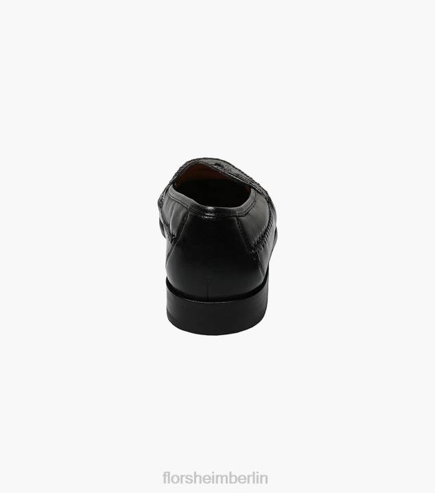 D280254 Schwarz Schuhwerk Männer Florsheim Pisa Mokassin mit Mokassin und Quaste