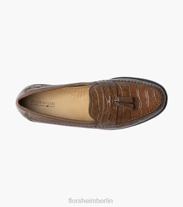 D280255 Cognac Schuhwerk Männer Florsheim Pisa Mokassin mit Mokassin und Quaste
