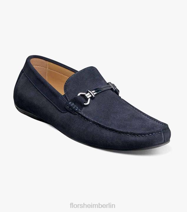 D280271 marineblaues Wildleder Schuhwerk Männer Florsheim Moc-Toe-Loafer von Dubino