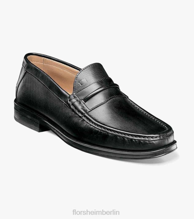 D280275 Schwarz Schuhwerk Männer Florsheim Palace Moc-Toe-Loafer mit Riemen
